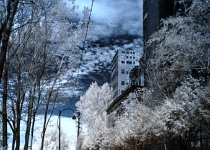 Montreal, Lachine Canal, Silophone, IR 058 59 60 tonemapped edit  Silo No. 5 : Infrared, HDR, Montreal